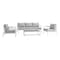 Armen Living Royal 4 Piece White Aluminum and Teak Outdoor Seating Set with Light Gray Cushions 840254332874 - alternate 1